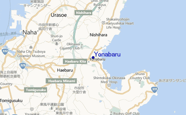 mapa de ubicación de Yonabaru