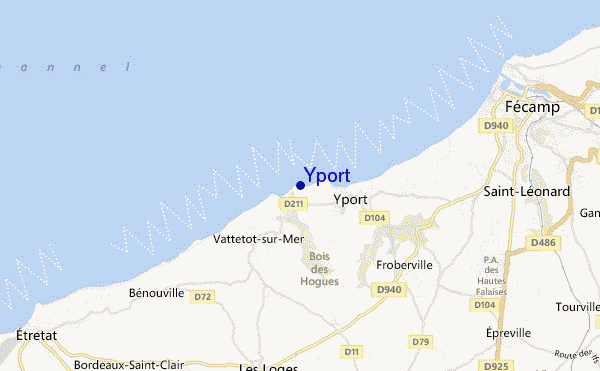 mapa de ubicación de Yport