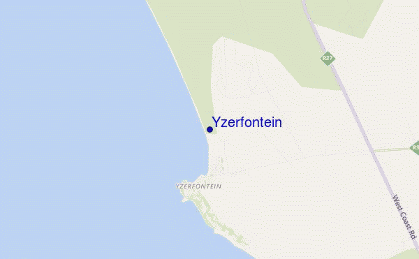 mapa de ubicación de Yzerfontein