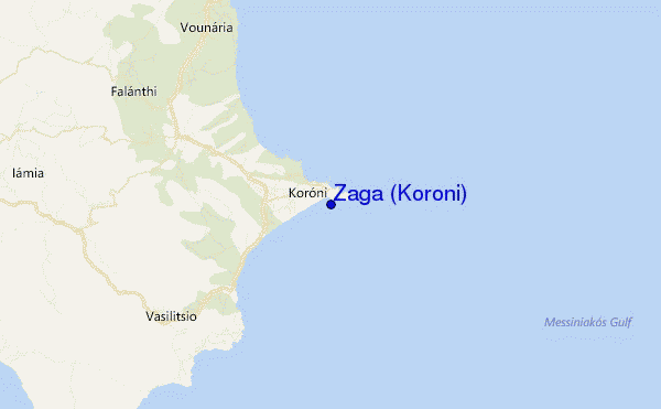 mapa de ubicación de Zaga (Koroni)