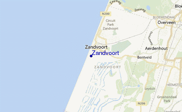 mapa de ubicación de Zandvoort