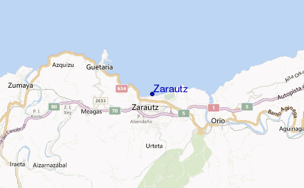 mapa de ubicación de Zarautz