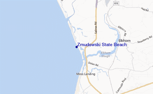 mapa de ubicación de Zmudowski State Beach