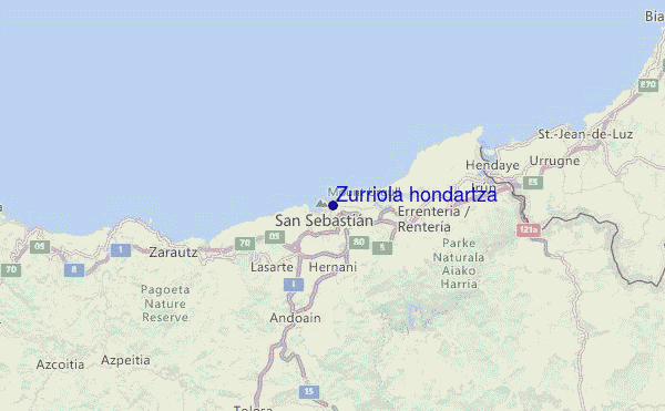 Zurriola hondartza Location Map