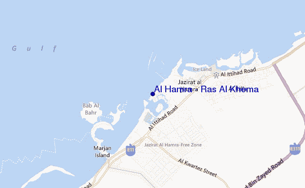 mapa de ubicación de Al Hamra - Ras Al Khema