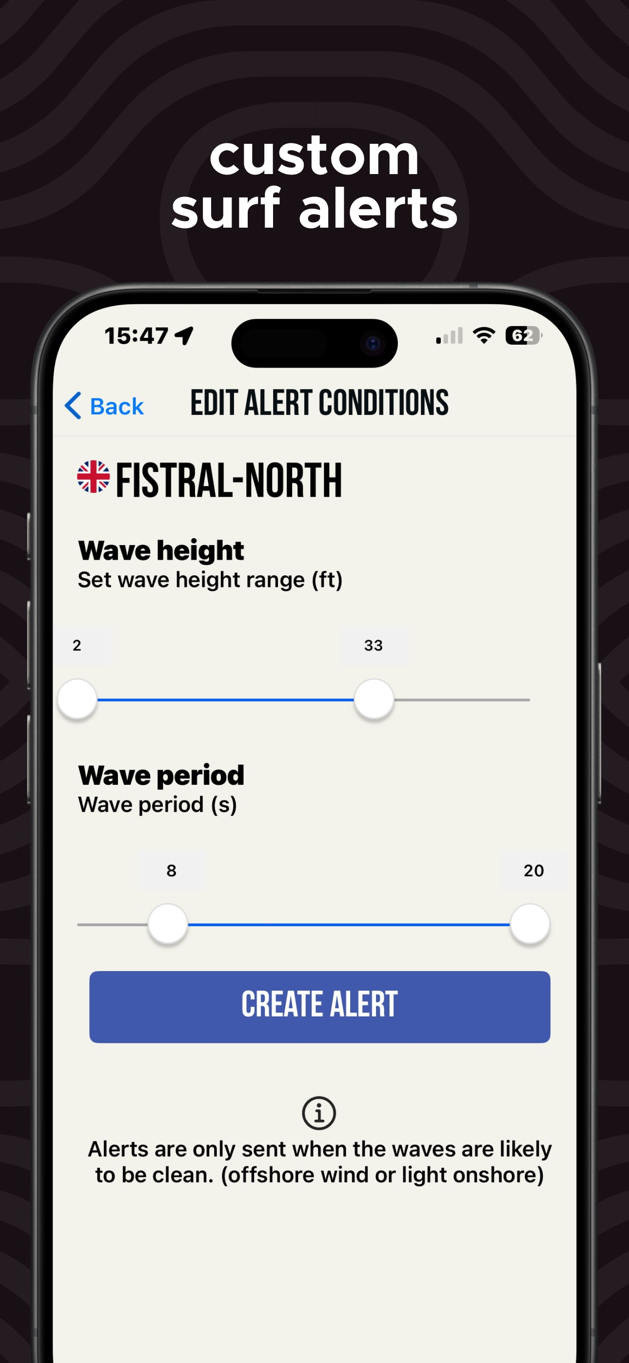 Captura de pantalla de la aplicación de pronóstico de surf 7