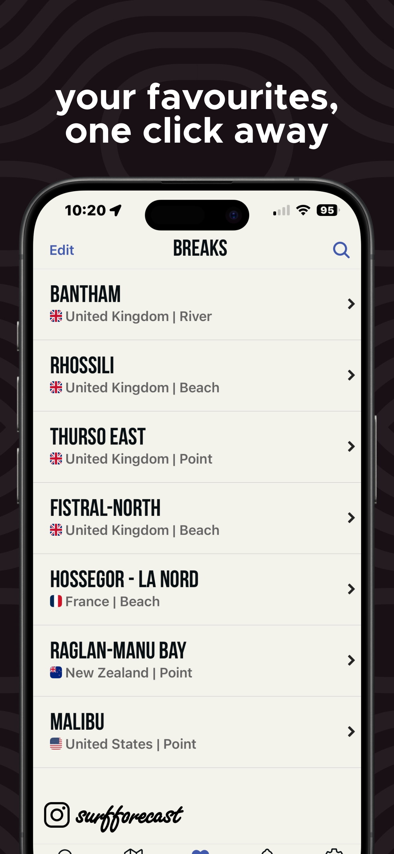 Captura de pantalla de la aplicación de pronóstico de surf 8