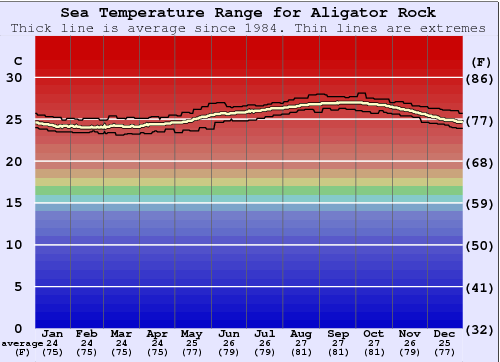 Aligator Rock Gráfico de Temperatura del Mar