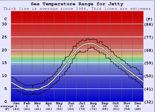 Jetty Gráfico de Temperatura del Mar