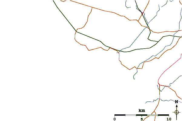 Carreteras y ríos cerca de Aberffraw