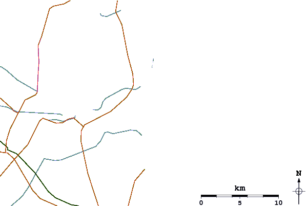 Carreteras y ríos cerca de Adria