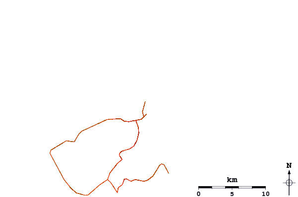 Carreteras y ríos cerca de Apollonas (Naxos)