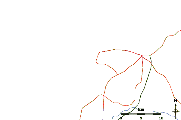 Carreteras y ríos cerca de Aroussa Bahe