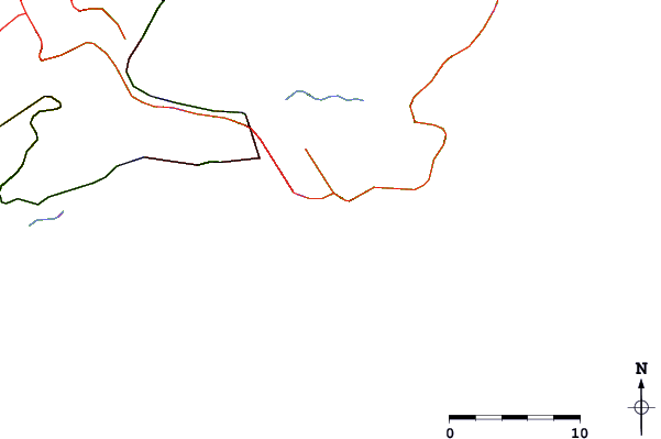 Carreteras y ríos cerca de Praia de Asturias