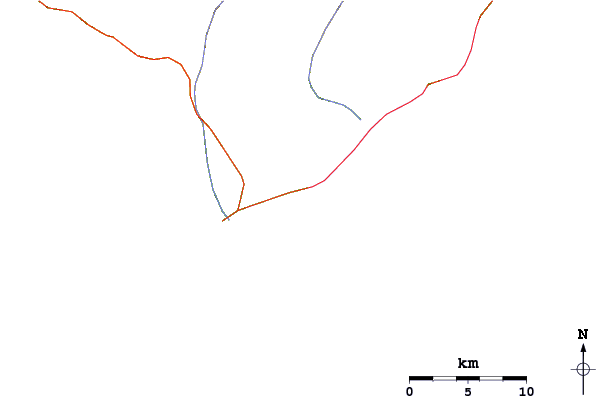 Carreteras y ríos cerca de Bahia Chileno