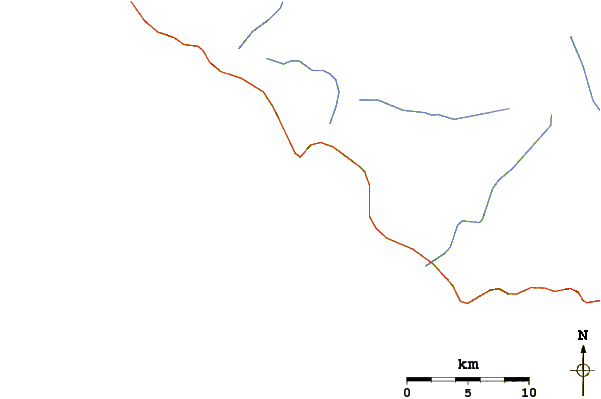 Carreteras y ríos cerca de Bahia Tortugas (Turtle Bay)