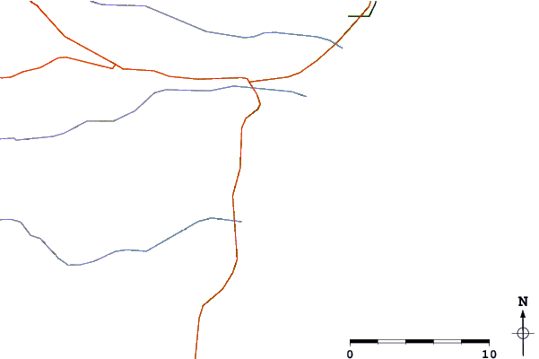 Carreteras y ríos cerca de Bajada de los Palitos