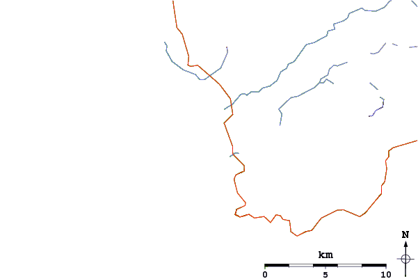 Carreteras y ríos cerca de Ballinskelligs Bay