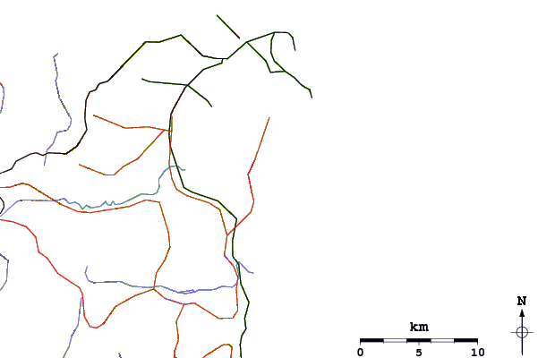 Carreteras y ríos cerca de Barrack Point