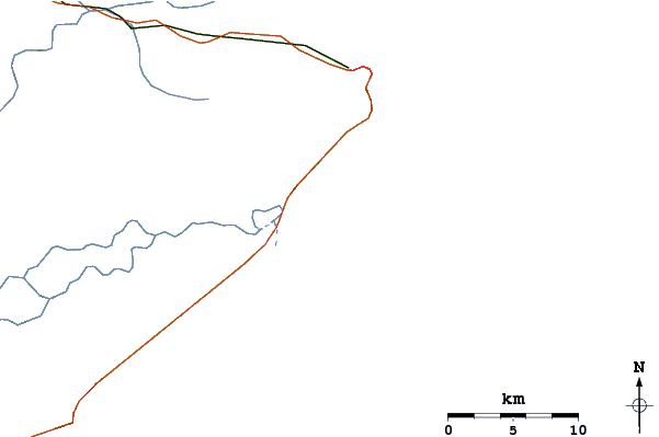 Carreteras y ríos cerca de Barra do Una