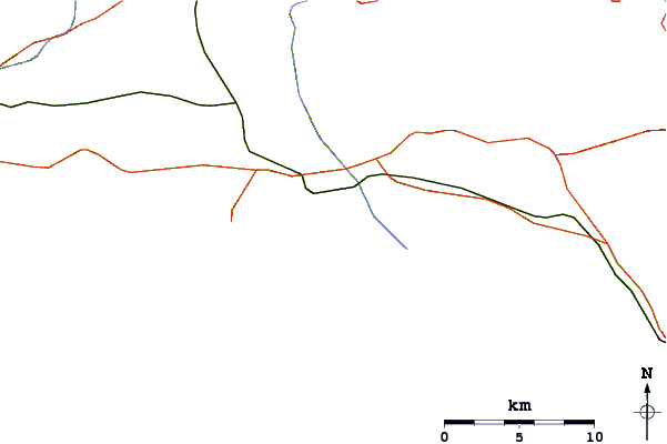 Carreteras y ríos cerca de Barranco da Belharucas
