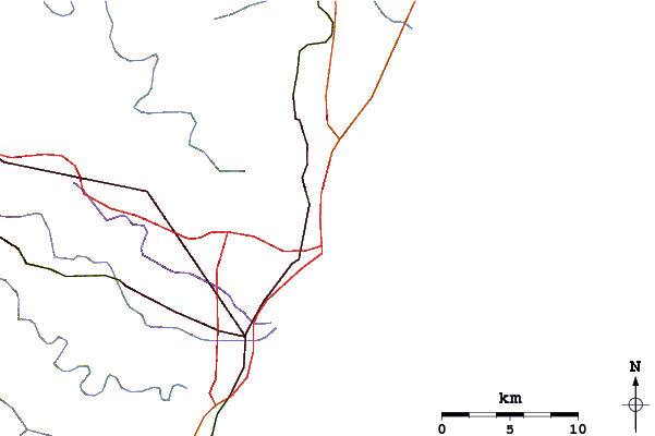 Carreteras y ríos cerca de Battery Beach