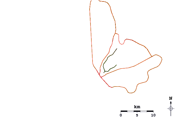Carreteras y ríos cerca de Batts Rock