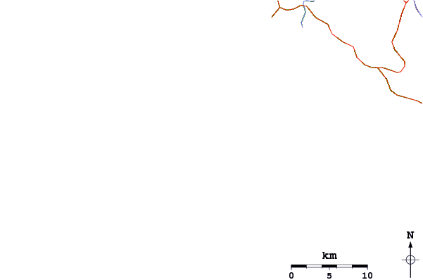 Carreteras y ríos cerca de Bawa