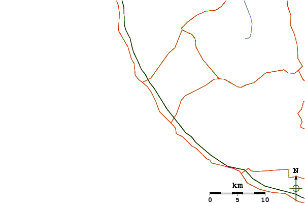 Carreteras y ríos cerca de Beach Break (Hikkaduwa)