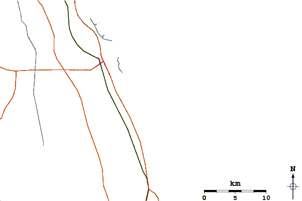 Carreteras y ríos cerca de Bethune Beach