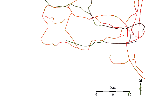 Carreteras y ríos cerca de Bica