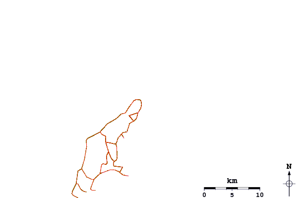 Carreteras y ríos cerca de Bird Island
