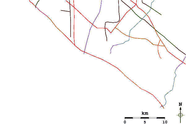 Carreteras y ríos cerca de Blackies