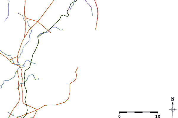 Carreteras y ríos cerca de Blacksmiths Beach