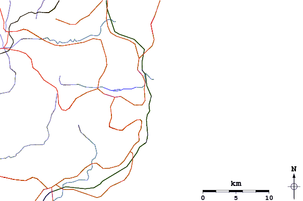 Carreteras y ríos cerca de Bombo Beach