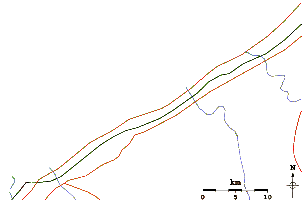Carreteras y ríos cerca de Bouznika Plage