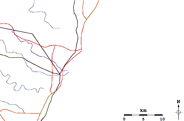 Carreteras y ríos cerca de Brighton Beach