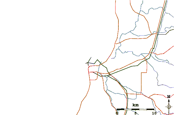 Carreteras y ríos cerca de Bunbury BP Reef