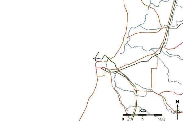 Carreteras y ríos cerca de Bunbury Clam