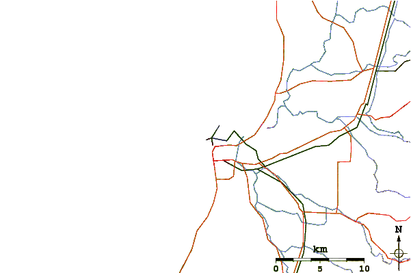 Carreteras y ríos cerca de Bunbury Sidies