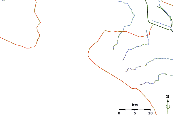 Carreteras y ríos cerca de Cabo Blanco