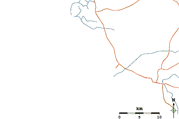 Carreteras y ríos cerca de Cabo Roche