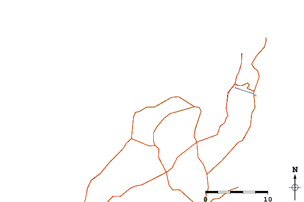 Carreteras y ríos cerca de Caleta de Cabello
