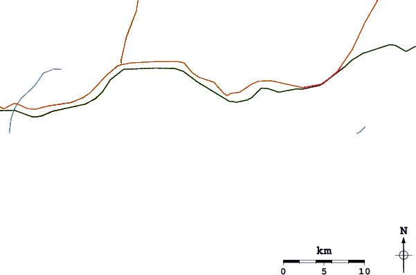 Carreteras y ríos cerca de Canal