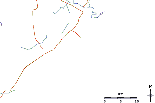 Carreteras y ríos cerca de Cantao da Praia Grande
