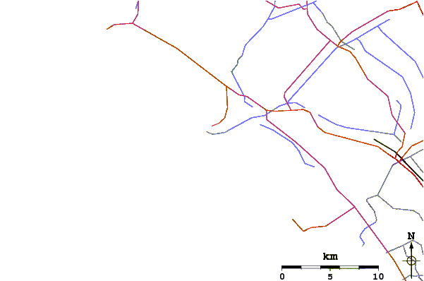 Carreteras y ríos cerca de Canunda National Park