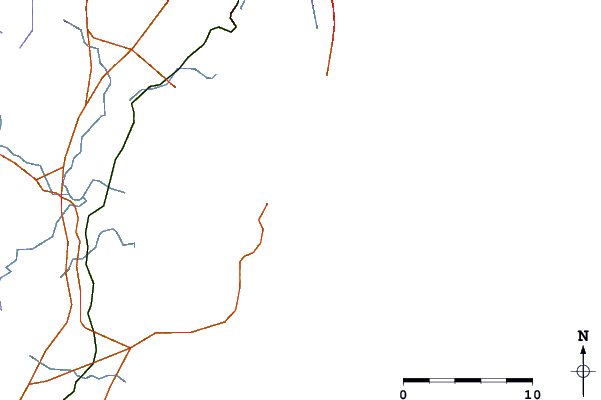 Carreteras y ríos cerca de Caves Point