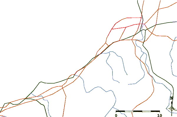 Carreteras y ríos cerca de Guethary - Cenitz