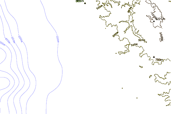 Costa alrededor de Chadbourne Gulch