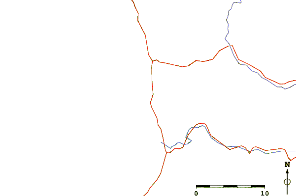 Carreteras y ríos cerca de Chadbourne Gulch